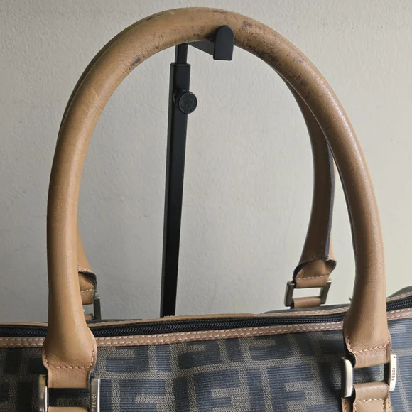 Vintage Fendi Zucca Brown Monogram Canvas Top Handle Boston Bag - Picture 3 of 16